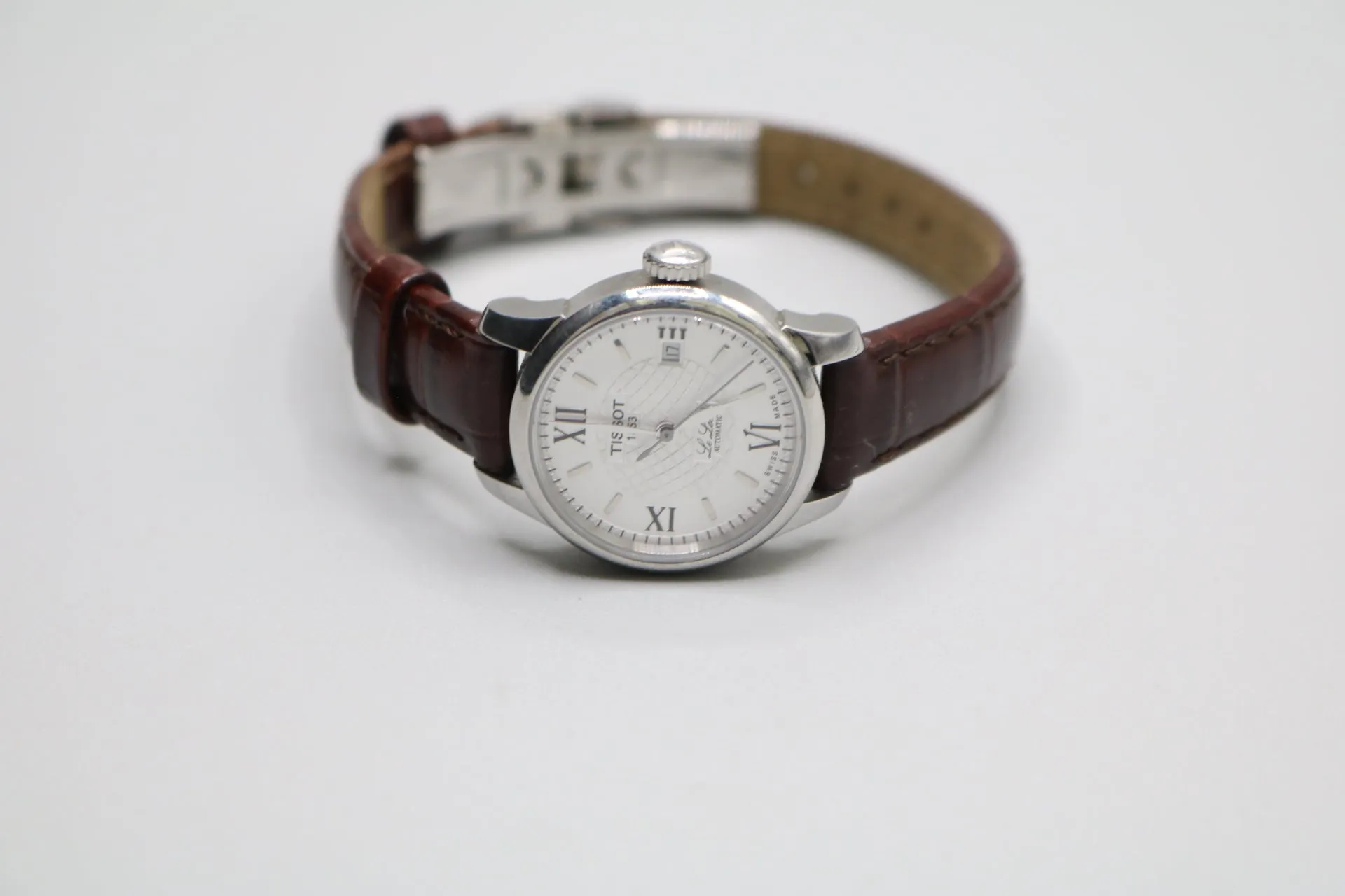 TISSOT Le Locle Automatic Silver Dial Brown Leather Ladies Watch T41.1.113.77