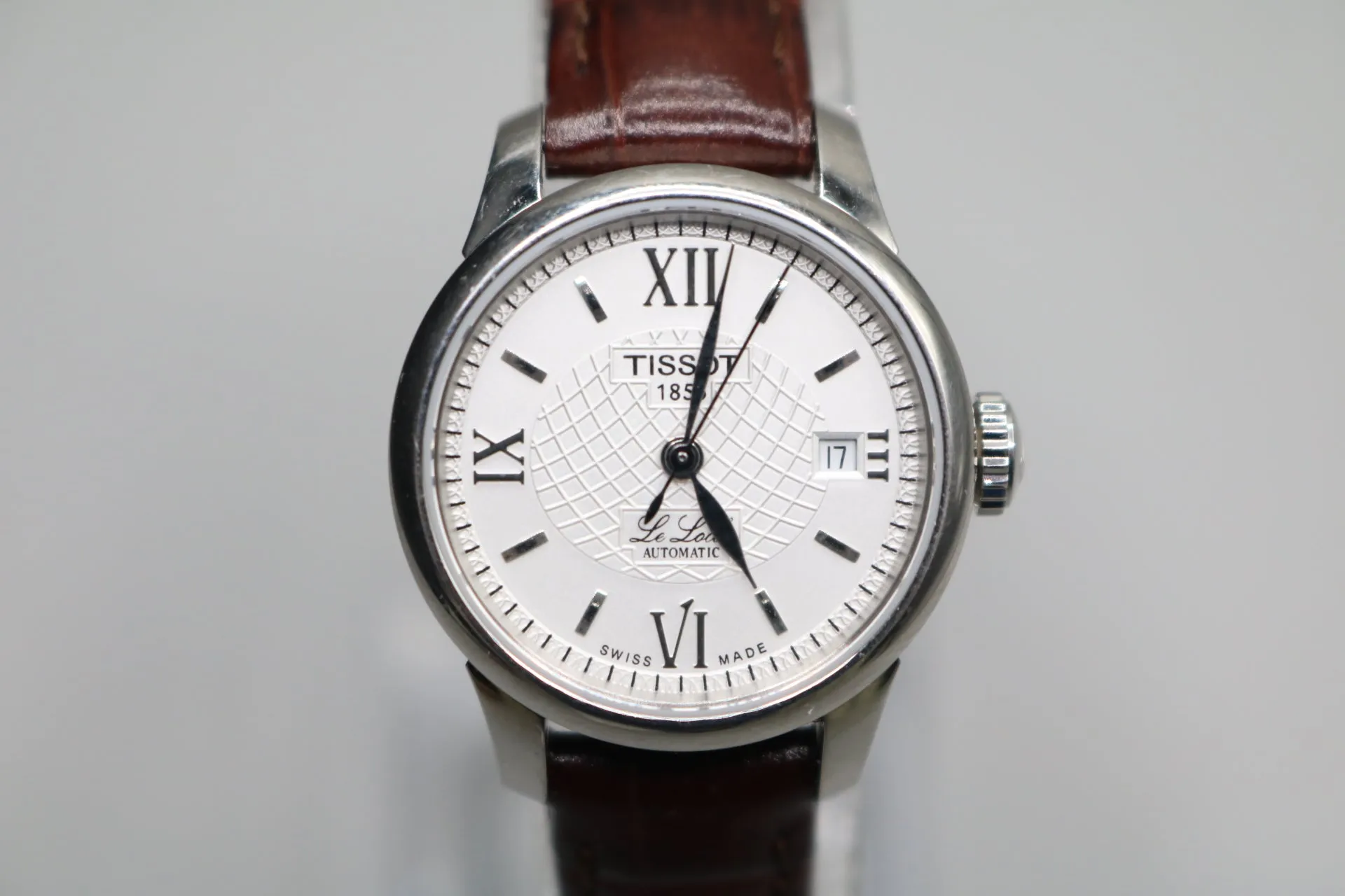 TISSOT Le Locle Automatic Silver Dial Brown Leather Ladies Watch T41.1.113.77