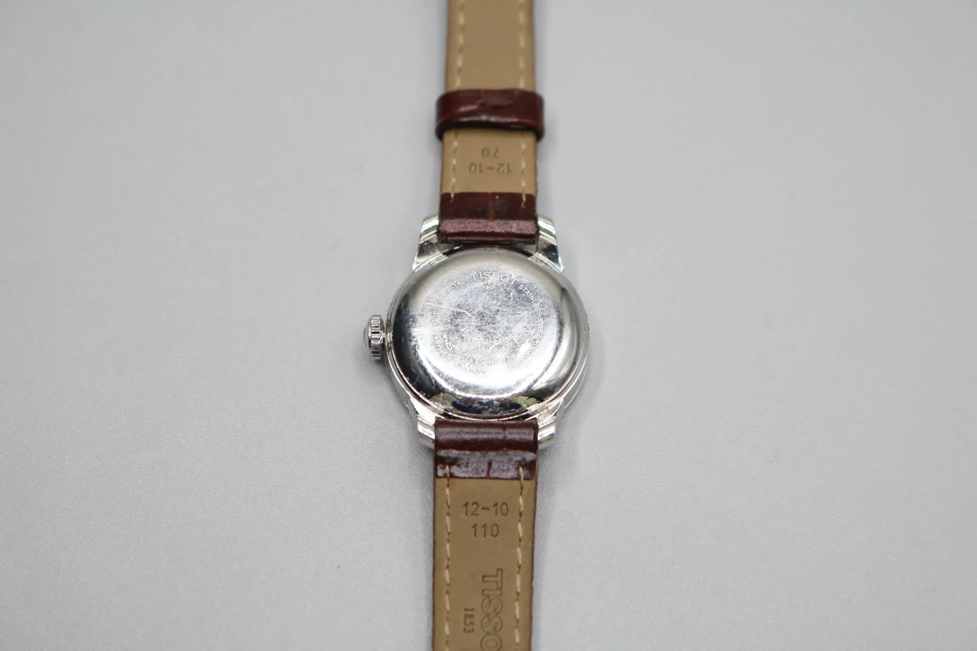 TISSOT Le Locle Automatic Silver Dial Brown Leather Ladies Watch T41.1.113.77