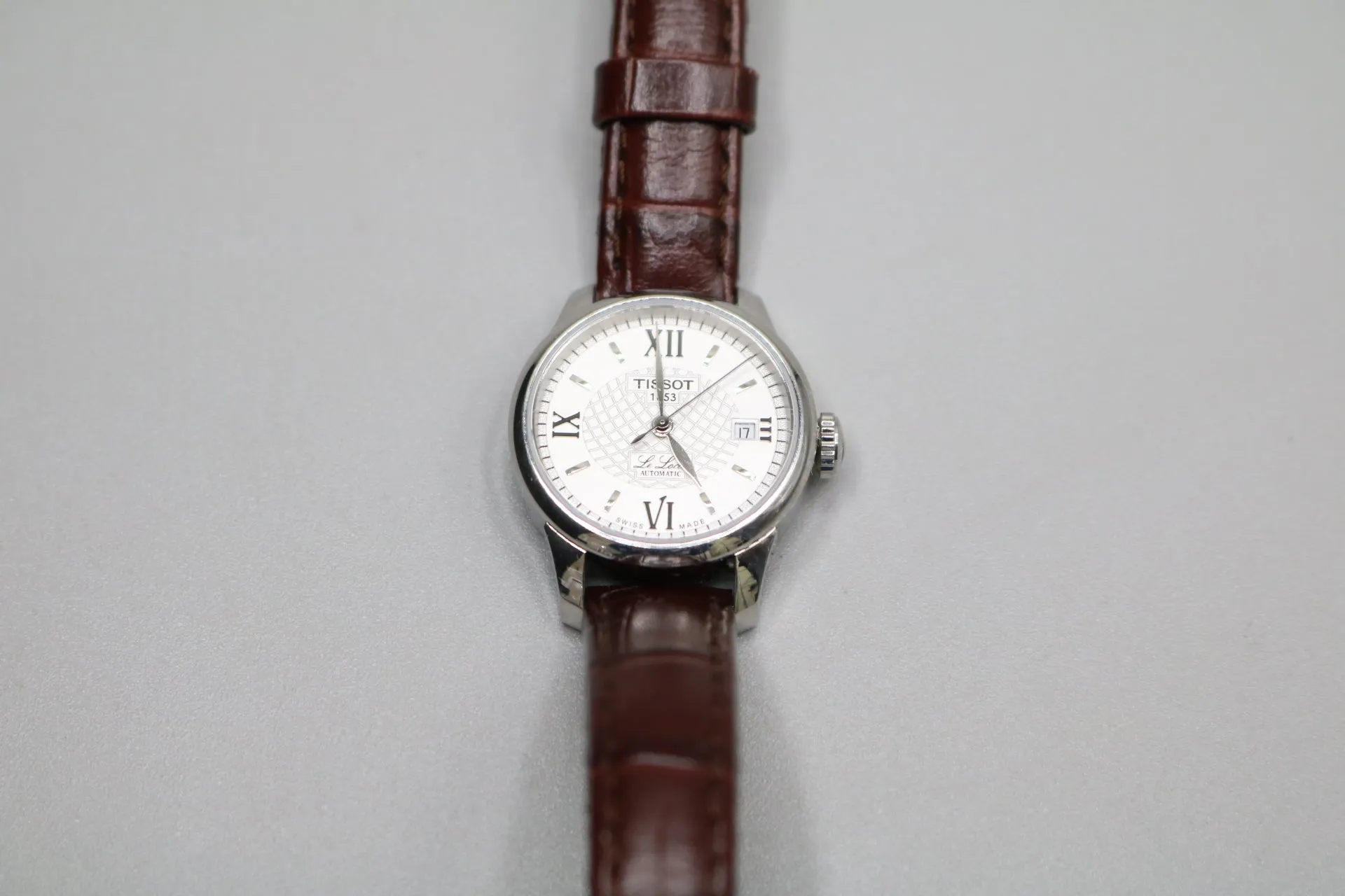 TISSOT Le Locle Automatic Silver Dial Brown Leather Ladies Watch T41.1.113.77