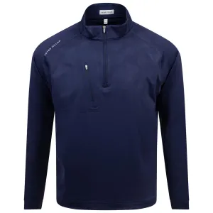 Verge Windowpane Camo Performance Quarter Zip Navy - AW24