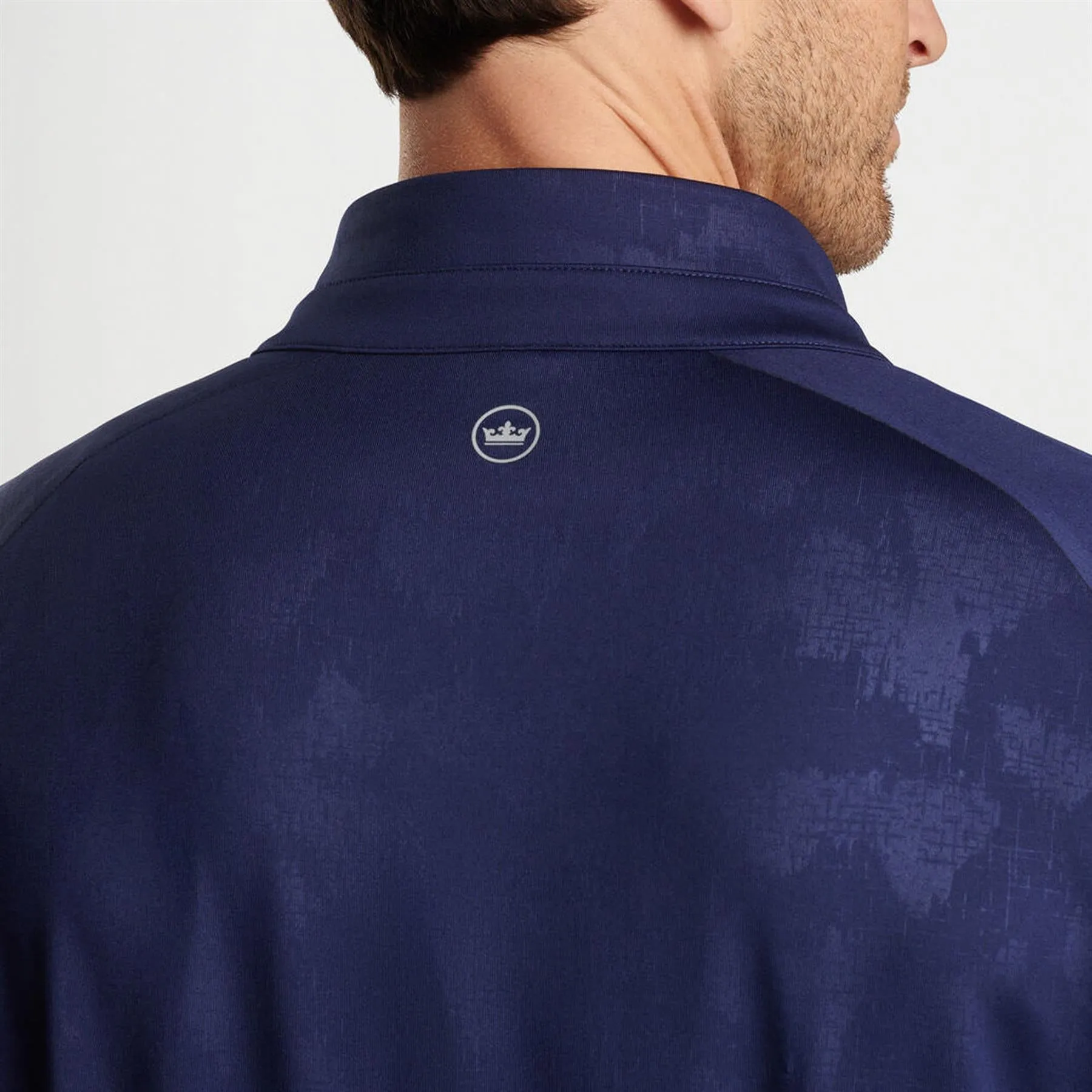 Verge Windowpane Camo Performance Quarter Zip Navy - AW24