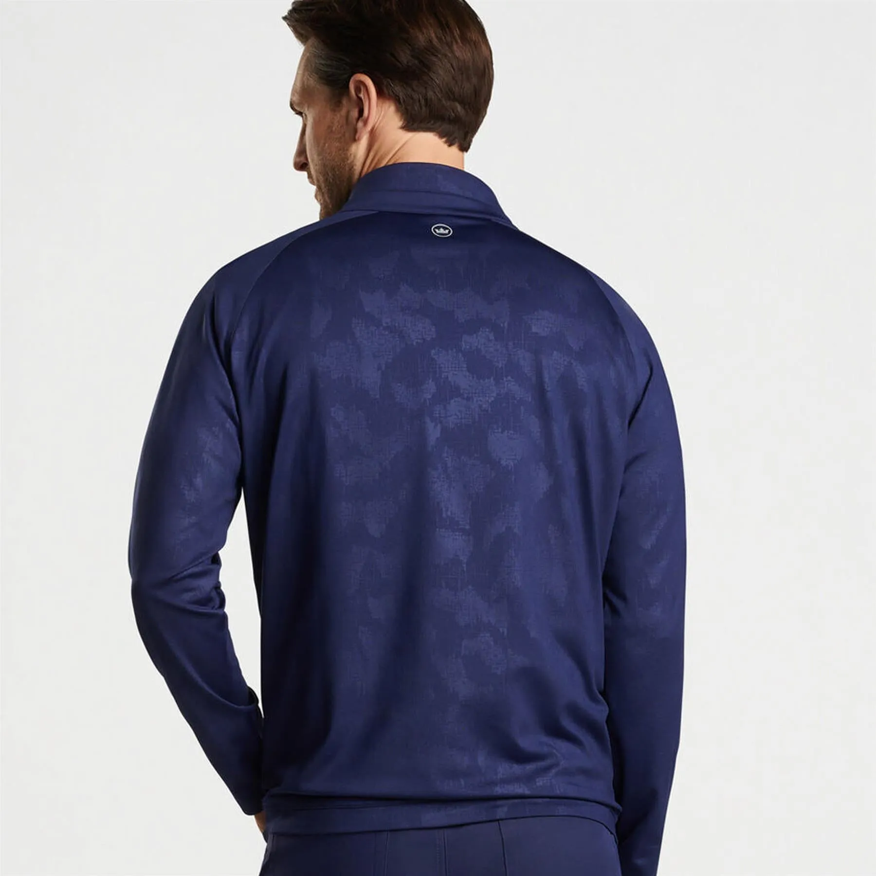 Verge Windowpane Camo Performance Quarter Zip Navy - AW24