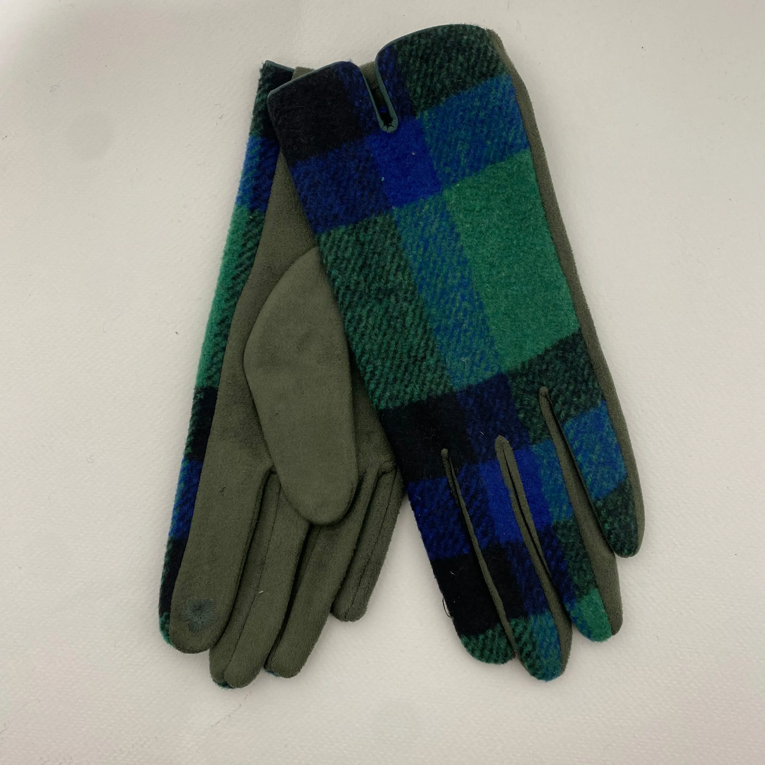 Winter Gloves - Green Tweed