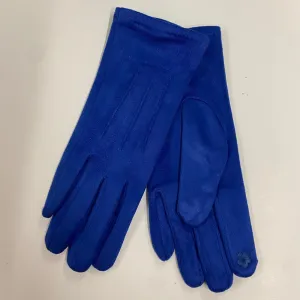 Winter Gloves -  Plain Royal Blue Suedette