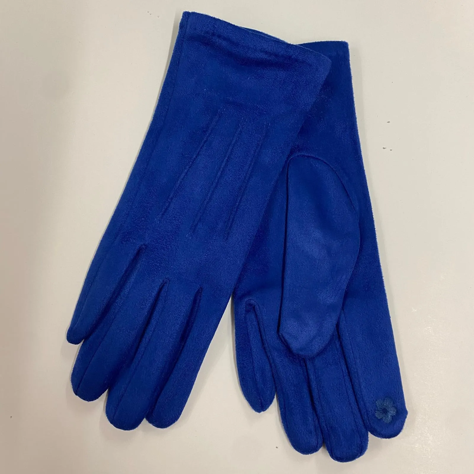 Winter Gloves -  Plain Royal Blue Suedette