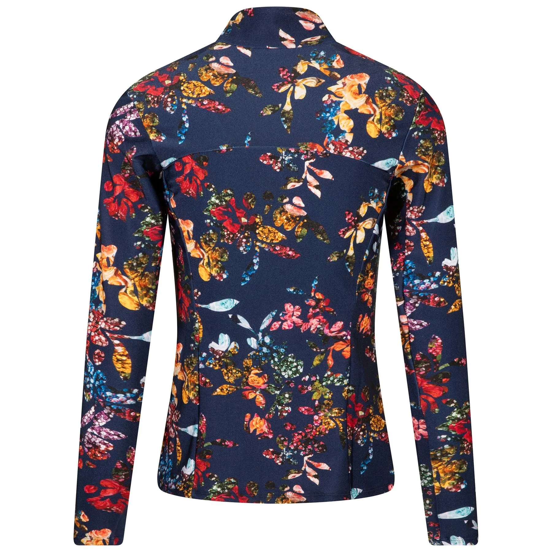 Womens Printed Full Zip Layering Navy Graphic Floral - SS23