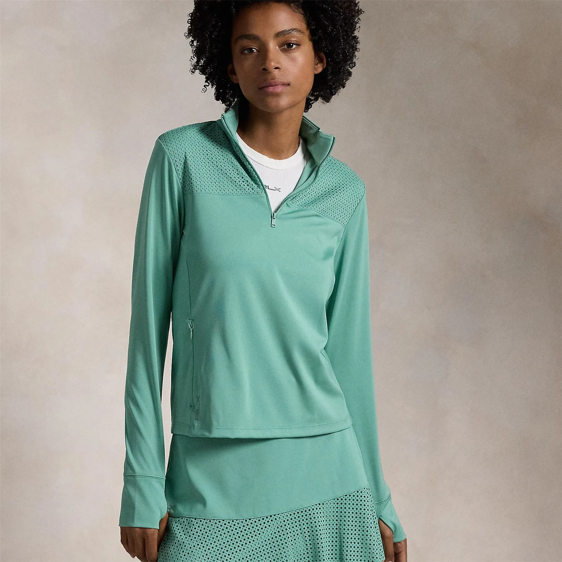 Womens RLX Performance Quarter Zip Haven Green - AW24