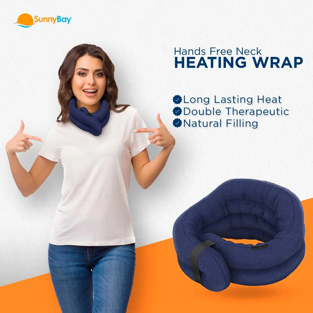 XL Hands-free Microwavable Neck Heating Wrap, Blue