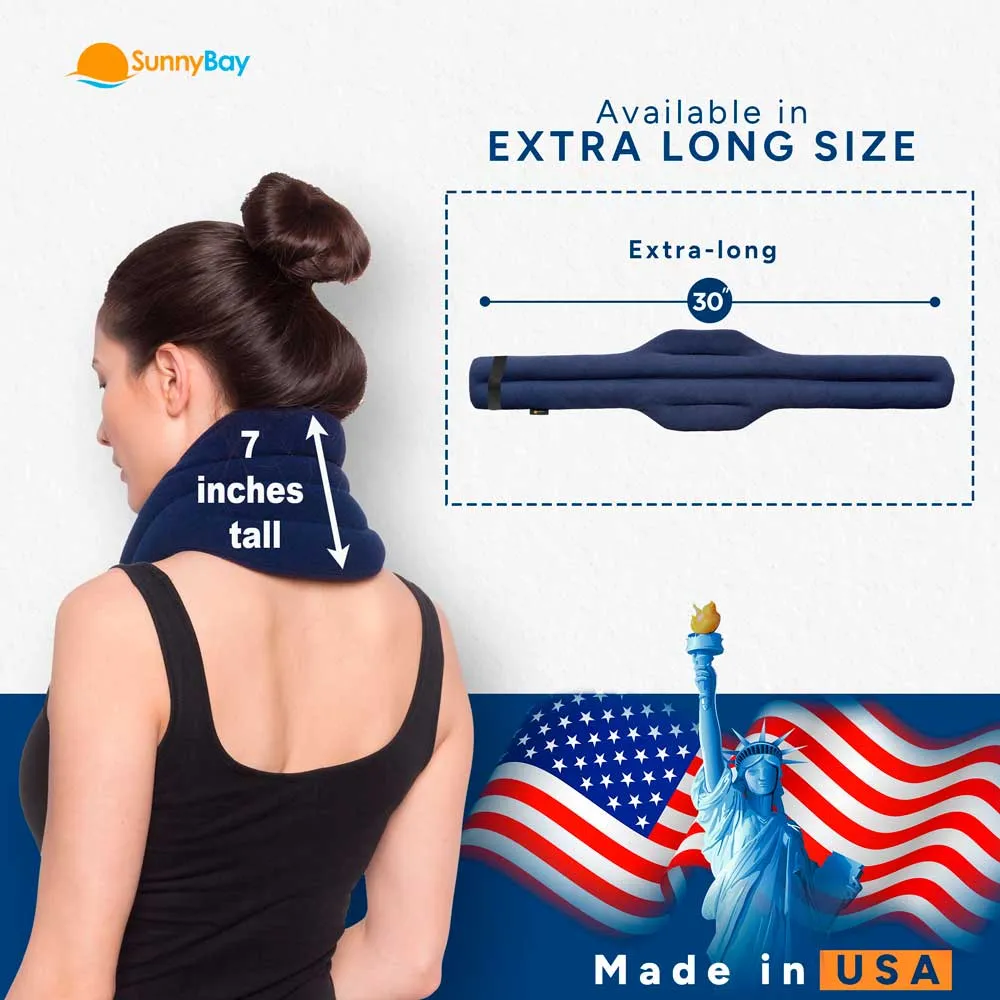 XL Hands-free Microwavable Neck Heating Wrap, Blue