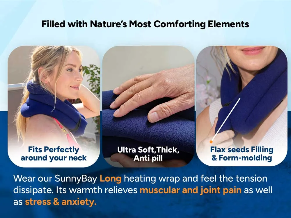 XL Hands-free Microwavable Neck Heating Wrap, Blue