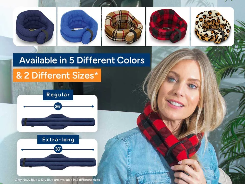 XL Hands-free Microwavable Neck Heating Wrap, Blue