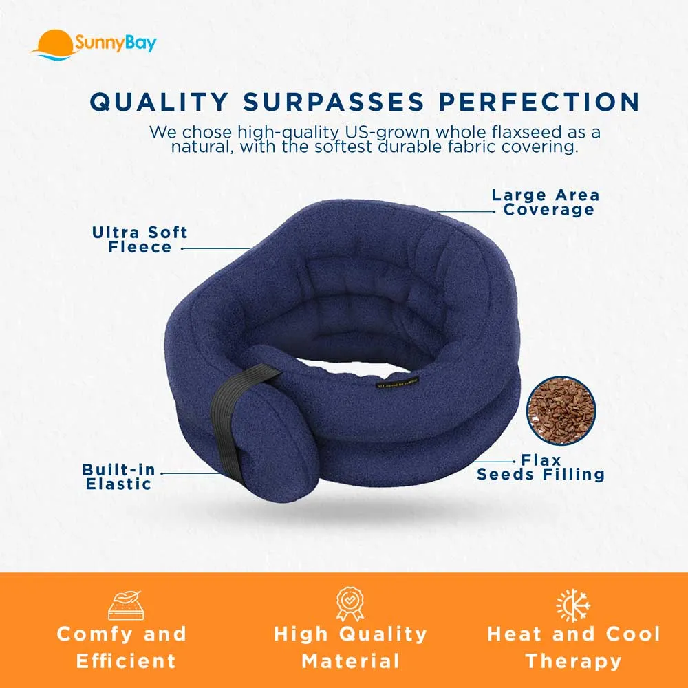 XL Hands-free Microwavable Neck Heating Wrap, Blue